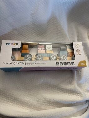 PolarB by VIGA Wooden Stacking Train Toy – New in Box